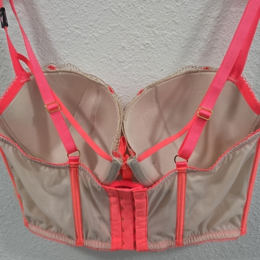 Victoria's Secret Bra Dream Angels Lightly-Lined Hert- Embrifery Size 34DD - Picture 12 of 15